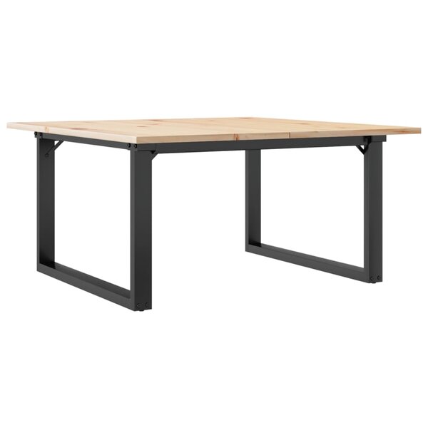 vidaXL Table basse cadre en O 90x90x45 cm bois de pin massif et acier