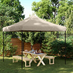 vidaXL Tente de fête 292 x 292 x 315 cm Taupe Tissu Oxford