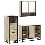 vidaXL Ensemble de meubles de salle de bain 3 Pièces chêne sonoma