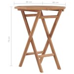 vidaXL Table pliable de jardin 60x60x75 cm Bois de teck solide