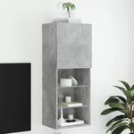 vidaXL Meuble TV avec lumières LED gris béton 40 5x30x102 cm