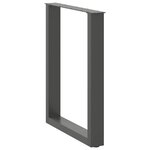 vidaXL Pieds de table à manger en U 3 pièces Anthracite 70 x (72-73) cm Acier