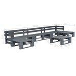 Salon de jardin meuble d'extérieur ensemble de mobilier palette 6 pièces bois gris 02_0018465
