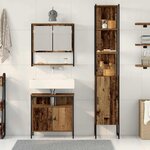 vidaXL Ensemble de mobilier de salle de bain 3 Pièces Bois ancien