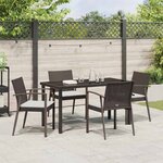 vidaXL Ensemble de salle à manger pour jardin 5 Pièces Marron Poly rotin