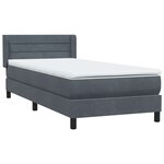 vidaXL Sommier à lattes de lit et matelas gris foncé 80x220 cm velours
