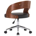 vidaXL Chaises pivotantes à manger lot de 2 bois courbé et similicuir