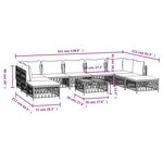 vidaXL Salon de jardin avec coussins 10 Pièces blanc acier