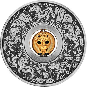 Monnaie YEAR OF THE HORSE Rotating Charm 1 Oz Argent 1$ Tuvalu 2026