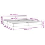 vidaXL Cadre de lit avec tête de lit sans matelas crème 160x200 cm
