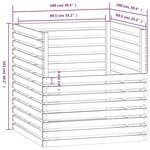 vidaXL Composteur Gris 100x100x102 cm Bois massif de pin