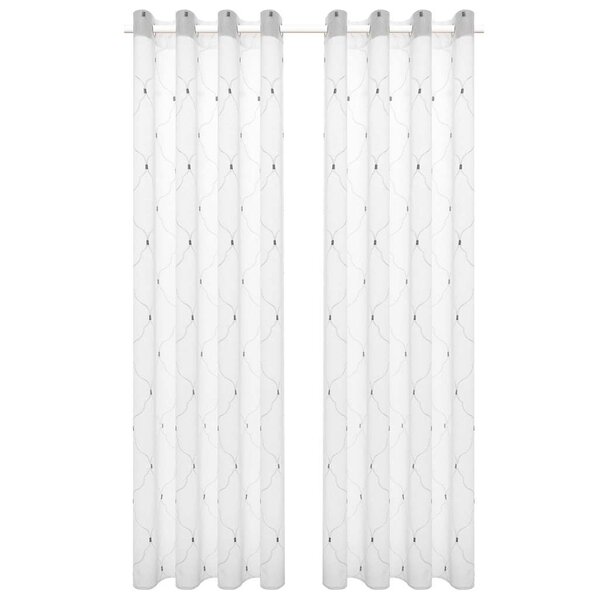 vidaXL Rideaux 2 Pièces Blanc 140 x 245 cm Polyester