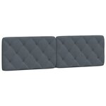 vidaXL Coussin de tête de lit gris foncé 183 cm velours