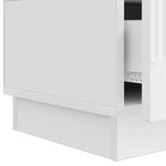 vidaXL Meuble TV Blanc brillant 147 x 34 5 x 27 cm Bois d'ingénierie