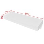 vidaXL Étagère murale avec 1 tiroir MDF Blanc Rangement de livres/DVD