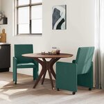 vidaXL Chaises de Salle à Manger avec Roues 2 Pièces Vert foncé