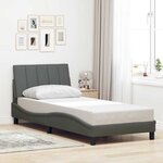 vidaXL Cadre de lit sans matelas Hanko gris foncé 80x200 cm tissu