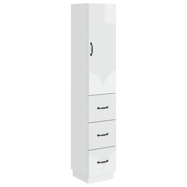vidaXL Ensemble de Meubles 2 Pièces Blanc brillant 33 x 34 5 x 87 cm