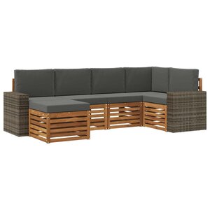 vidaXL Ensemble de canapé d'angle 6 Pièces Naturel et Anthracite