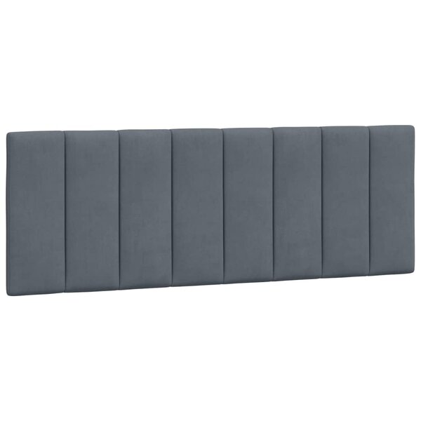 vidaXL Coussin de tête de lit gris foncé 120 cm velours