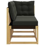 vidaXL Canapé d’extérieur milieu et coin avec coussin 2 Pièce Blanc