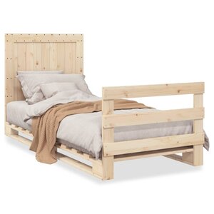 vidaXL Cadre de lit avec tête de lit 90x200 cm bois de pin massif