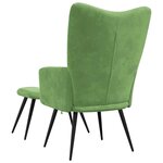 vidaXL Chaise de relaxation avec tabouret Vert clair Velours