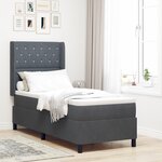 vidaXL Lit à ressorts avec matelas & LED gris foncé 80x200 cm en velours