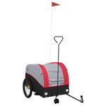 vidaXL Remorque de vélo noir et rouge 45 kg fer