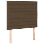 vidaXL Tête de lit à LED Marron foncé 100x5x118/128 cm Tissu