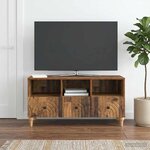 vidaXL Meuble TV Bois ancien 102 x 34 5 x 50 cm Bois d’ingénierie
