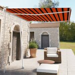 vidaXL Auvent manuel rétractable sur pied 300x250 cm Orange et marron