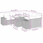 vidaXL Salon de jardin 9 Pièces avec coussins gris résine tressée