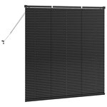 vidaXL Store de Fenêtre avec des rideaux Autre Noir 130 x 130 cm Aluminium
