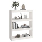 vidaXL Bibliothèque/Séparateur de pièce Blanc 80x30x103 5cm Pin massif