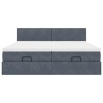 vidaXL Cadre de lit ottoman avec matelas gris foncé 200x200 cm velours
