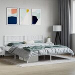 vidaXL Cadre de lit métal sans matelas et tête de lit blanc 200x200 cm