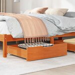 vidaXL Tiroirs sous le lit 2 Pièces brun cire 75x55x17 cm pin massif