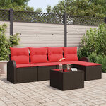 vidaXL Ensemble de canapé de jardin Marron polyrotin