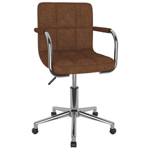 vidaXL Chaise pivotante de salle à manger Marron Tissu