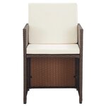 vidaXL Salon de jardin 15 Pièces avec coussins Résine tressée Marron