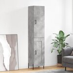 vidaXL Buffet haut Gris béton 34 5x34x180 cm Bois d'ingénierie