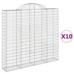 vidaXL Paniers à gabions arqués 10 Pièces 200x30x180/200 cm Fer galvanisé