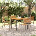 vidaXL Ensemble de salle à manger de jardin 5 pièces en poly rotin beige et acacia