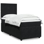 vidaXL Sommier à lattes de lit avec matelas Noir 100x200 cm Velours