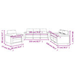 vidaXL Ensemble de canapés 3 Pièces avec coussins noir tissu microfibre