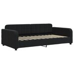 vidaXL Lit de jour avec gigogne et tiroirs sans matelas noir 90x200 cm