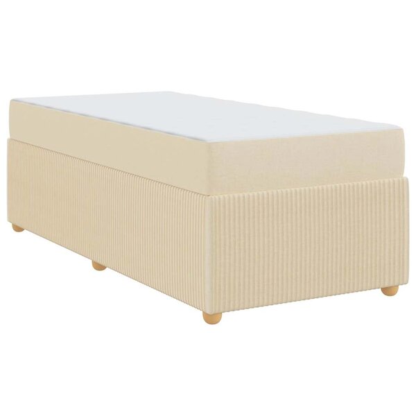 vidaXL Cadre de lit avec matelas avec matelas Crème 80 x 200 cm tissu