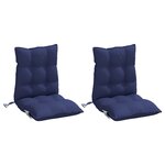 vidaXL Coussins de chaise à dossier bas lot de 2 bleu marine