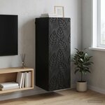 vidaXL Armoire Murale 33 x 34 5 x 90 cm Bois d'ingénierie Noir